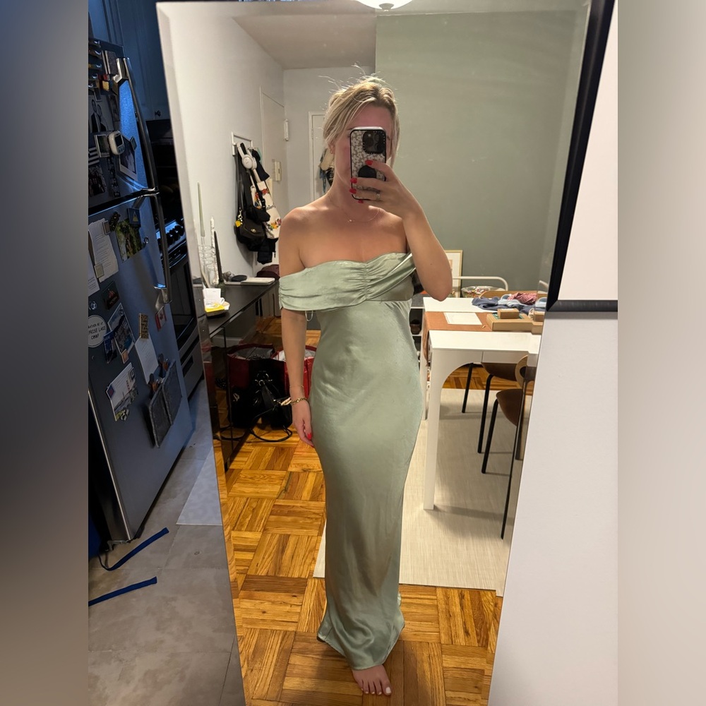 Princess Polly Green Off-Shoulder Strapless Gown